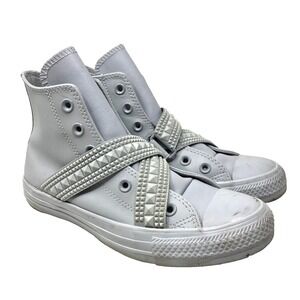 Converse Chuck Taylor All Star Punk Strap Sneaker Shoes Womens 7 Gray Streetwear